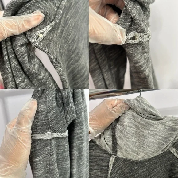 Free People Beach Heather Gray Cowl Neck Lagenlook Sweater Size Large - “Titus” - Picture 11 of 14